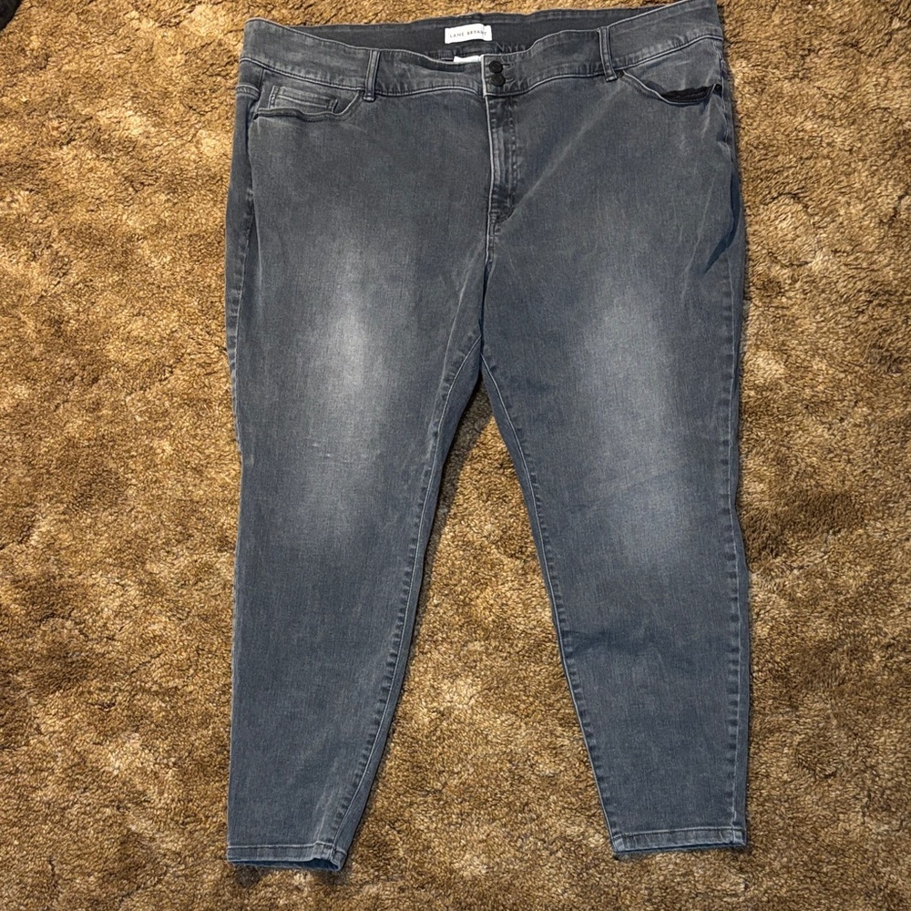 Lane Bryant Women's Dark Gray High Rise Skinny, Flex Magic Waistband Jeans